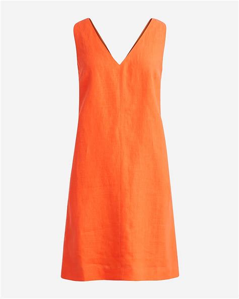 J Crew Maxine V Neck Shift Dress In Linen For Women