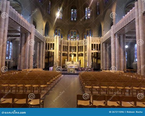 Interior of the National Basilica of the Sacred Heart Church. Stock ...