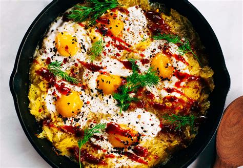 Spicy Spaghetti Squash Egg Skillet Paleo Gluten Free