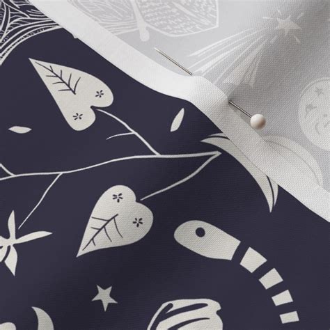 Witchs Garden Midnight Blue Fabric Spoonflower