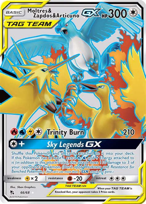 Moltres Zapdos Articuno GX 66 Hidden Fates 2019 Pokemon Card