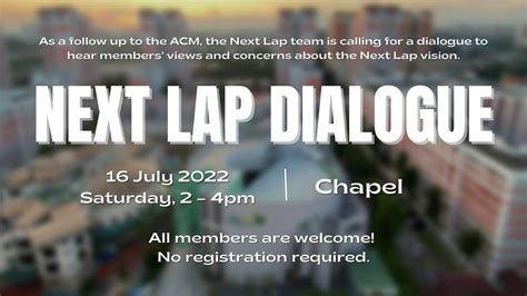 Next Lap Dialogue Zion Bishan Bible Presbyterian Church