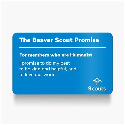 Promise Card Beavers Humanist | TreeTops Scout & Guide Store