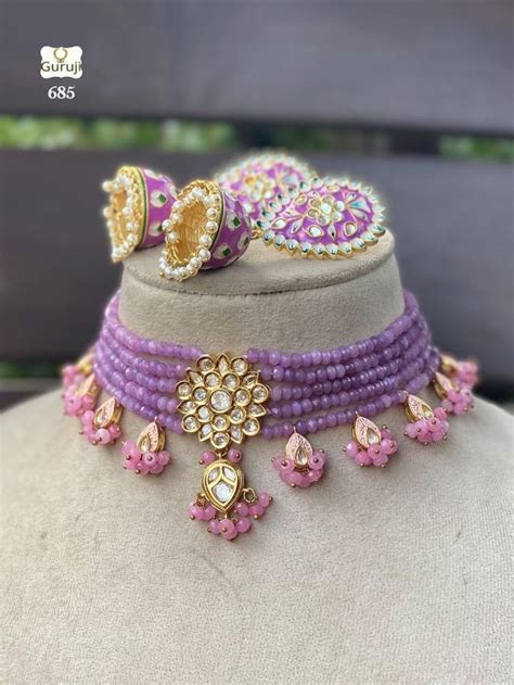 Pin By Naari Accessories To Buy Whats On Kundan Crystal Choker Necklace