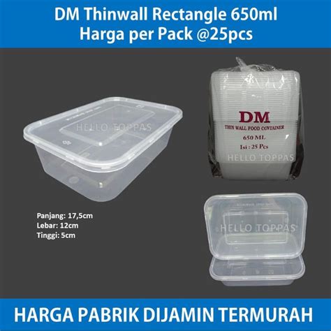 Jual Thinwall Dm Persegi Panjang Ml Thinwall Rec Kotak Makan