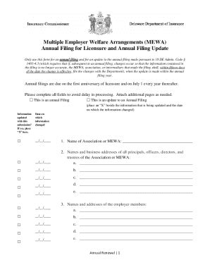 Fillable Online Multiple Employer Welfare Arrangements Notices And