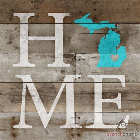 Stencil, Michigan Stencil for Pallet Art Stacked Home Stencil Michigan ...