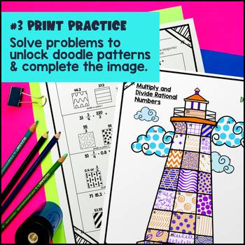 Multiplying Dividing Rational Numbers Digital Print Bundle Notes