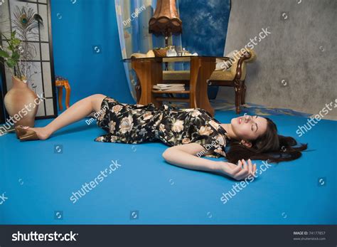Sensuality Brunette Lying On Floor Luxury Stock Photo 74177857 Shutterstock