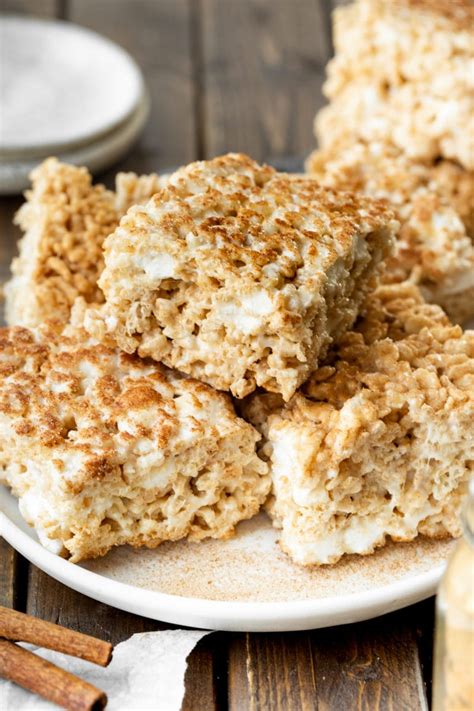 Churro Rice Krispie Treat Recipe Oh Sweet Basil