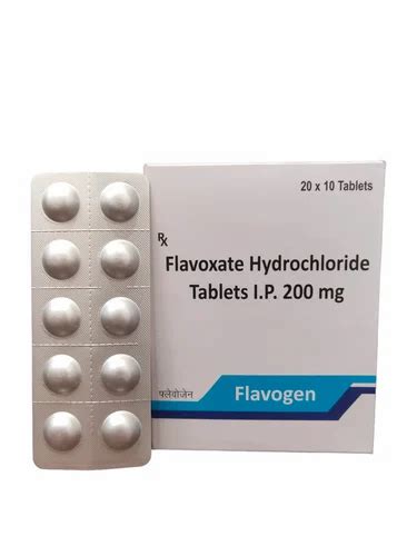 Flavoxate Hydrochloride 200mg Tablets At 185 Stripe Flavoxate