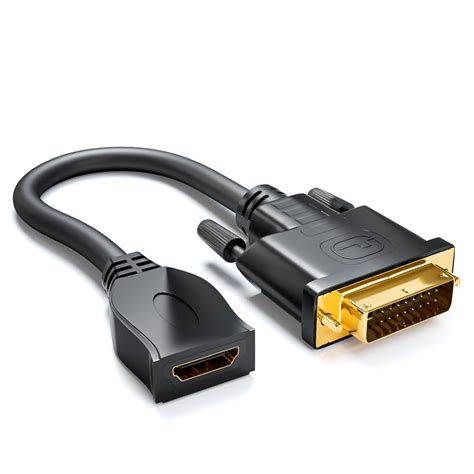 Deleycon Dvi Zu Hdmi Adapter Stecker Auf Buchse Fullhd Tv