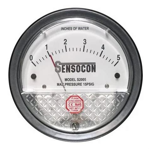 Arrow Indicator Analog Low Cost Sensocon Differential Pressure Gauge At