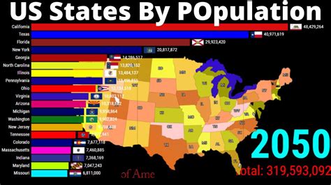 10 Most Populated States In Us Map Key Map