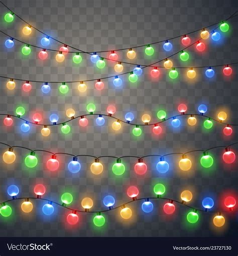 Christmas lights colorful xmas garland Royalty Free Vector