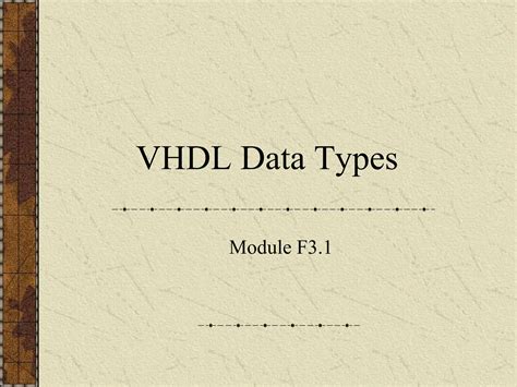 Vhdl Data Types Ppt