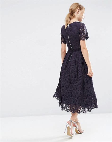 Asos Lace Crop Top Midi Prom Dress Blue Lace Crop Tops Midi Prom