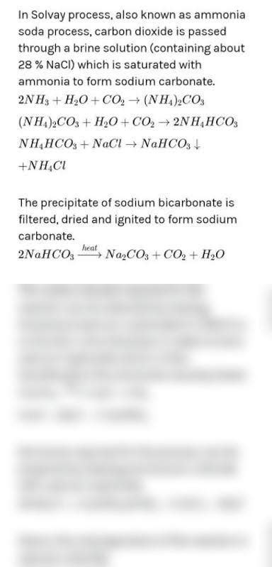 SOLUTION: Solvay process step by step. Production of Sodium carbonate - Studypool