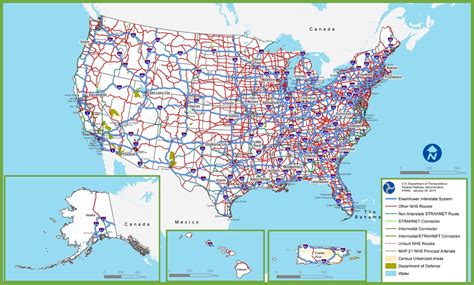 Mapa De Carreteras De Estados Unidos 8x11