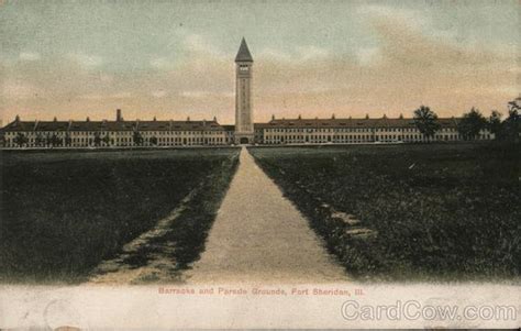 Barracks And Parade Grounds Fort Sheridan Il Postcard