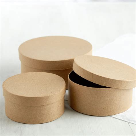 Paper Mache Round Box Set Paper Mache Basic Craft Supplies Craft Supplies Factory Direct