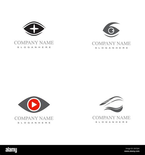 Set Branding Identity Corporate Eye Care Vector Logo Design Stock