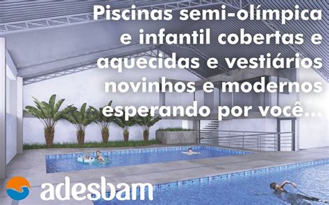 Piscinas semi olímpica e infantil cobertas e aquecidas e vestiários