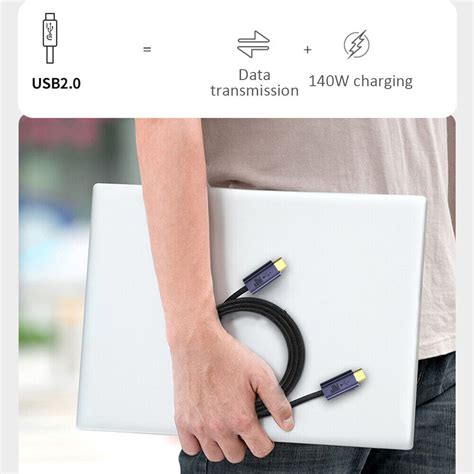 Braided Gbps W Usb Pd Type C To Type C Fast Charger Cable