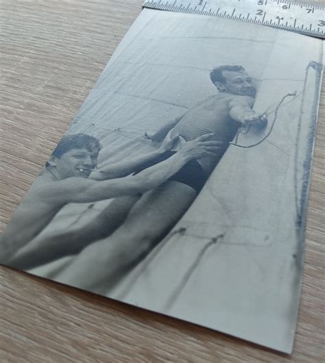 Shirtless Men Couple Hugs Trunks Yachtsmen Affectionate Guys Gay Int