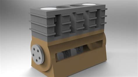 4 cylinder engine 3D model animated | CGTrader