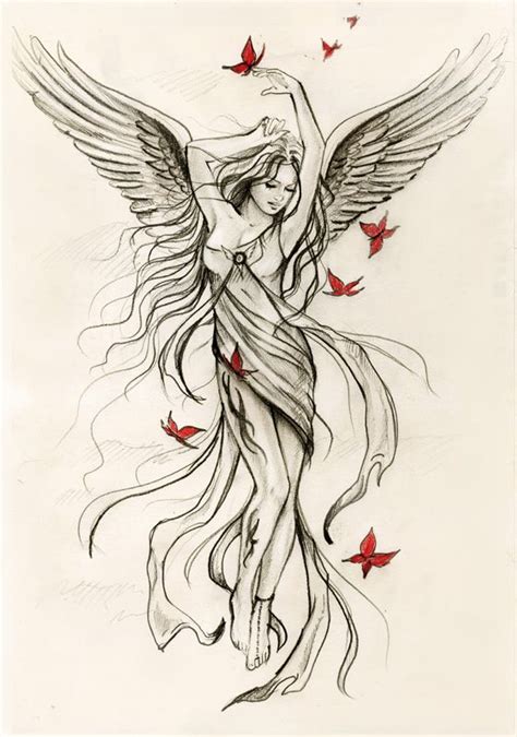 Flying Angel Drawing At Getdrawings Free Download