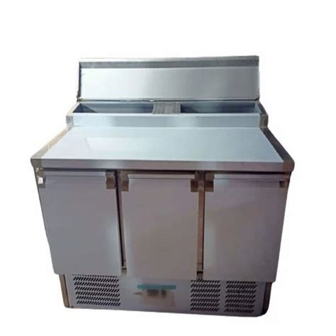 Stainless Steel Rectangular Preparation Counters Pizza Make Line For