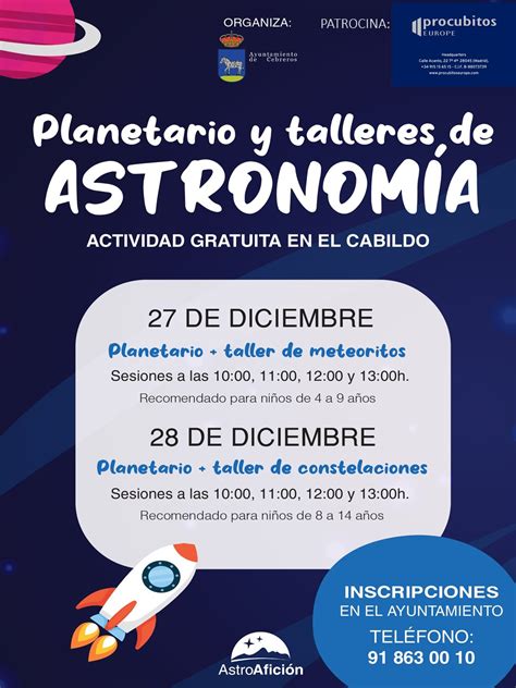 Planetario y talleres de astronomía