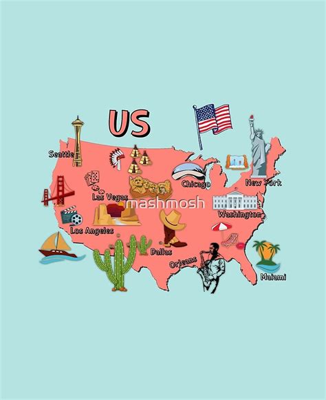 Map Of United States Landmarks - Almire Marcelia