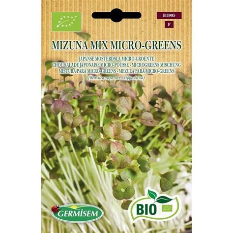 Germisem Bio Graines Chou Salade Japonaise Micro Pousse Mizuna Mix