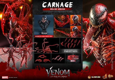 Hot Toys MMS Venom Let There Be Carnage Th Scale Carnage Deluxe Version Collectible
