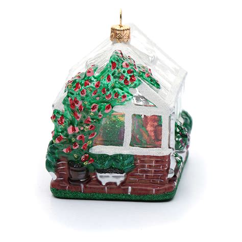 Blown glass Christmas ornament, greenhouse | online sales on HOLYART.com