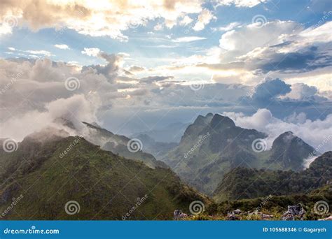 View from the Summit of Chiang Dao Mountain in. Stock Photo - Image of ...