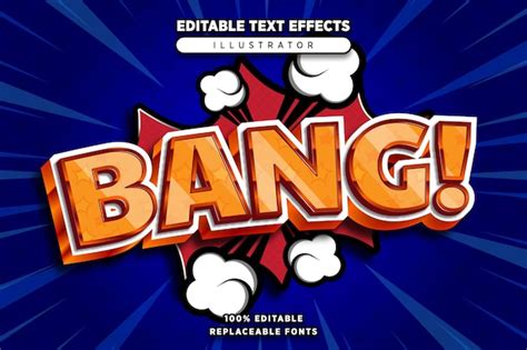 Premium Vector Bang Text Effect Editable In Comic Style