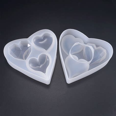 Heart Shape Resin Mold 3 Styles Heart Resin Silicone Mold Etsy