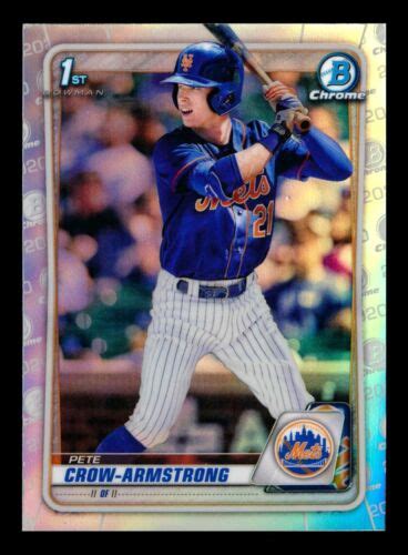 2020 BOWMAN CHROME BD 72 PETE CROW ARMSTRONG RC REFRACTOR 1ST CUBS