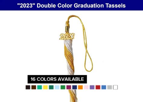 2023 Double Color Graduation Tassel Year Date Drop All Double Colors ...