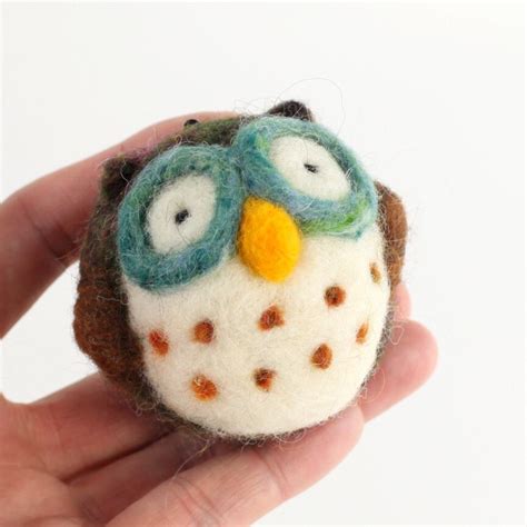 Needle Felting Owl Kit For Beginner Diy Craft Kit Starter Etsy