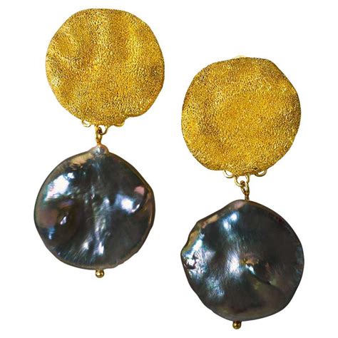 Todd Reed Shimmering Silver Diamond Gold Oxidized Silver Bubble Drop