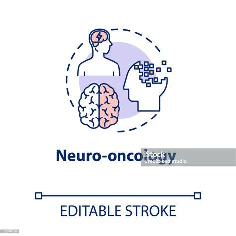 Neuro Oncologie Concept Icoon Studie Van Hersenneoplasmas Gevaar Voor