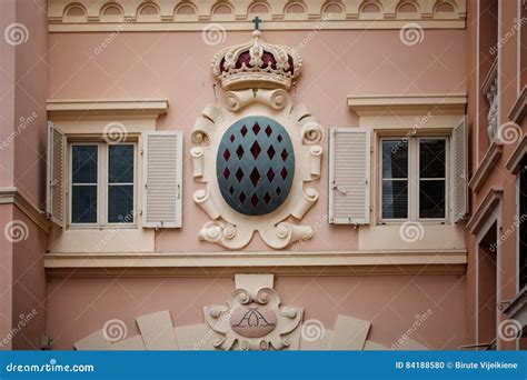 Architectural Detail With Monaco Coat Of Arms Editorial Image Image