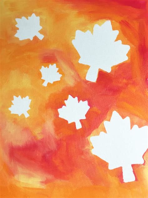 Fall Leaf Painting with Negative Space Art - Little Bins for Little Hands