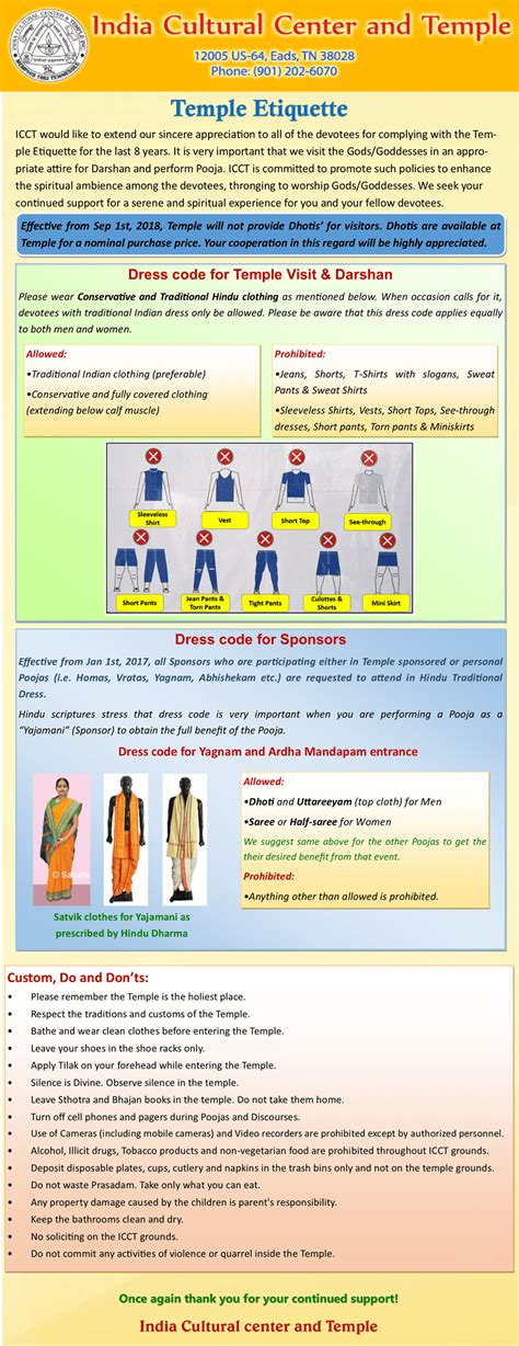 Temple Etiquette – India Cultural Center and Temple