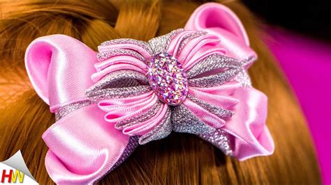 Бантики из атласных лент. Бантики Канзаши.DIY Ribbon bows tutorial ...