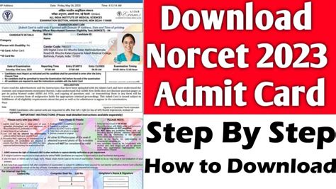 AIIMS Nursing Officer NORCET Admit Card 2023 OUT Exam Date Hall Ticket